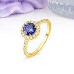 Luxurious Vintage 4 Prong Round Cut Tanzanite Engagement Ring - Additional view