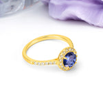 Luxurious Vintage 4 Prong Round Cut Tanzanite Engagement Ring - Additional view