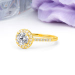 Luxurious Vintage 4 Prong Round Cut Lab Diamond Engagement Ring - Additional view