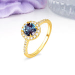 Luxurious Vintage 4 Prong Round Cut Alexandrite Engagement Ring - Additional view