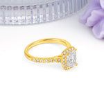 Luxurious Vintage Style 4 Prong Emerald Cut Moissanite Engagement Ring - Additional view
