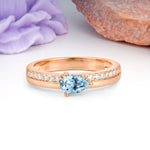 Classic 3-Prong Pear Cut Aquamarine Engagement Ring - Additional view
