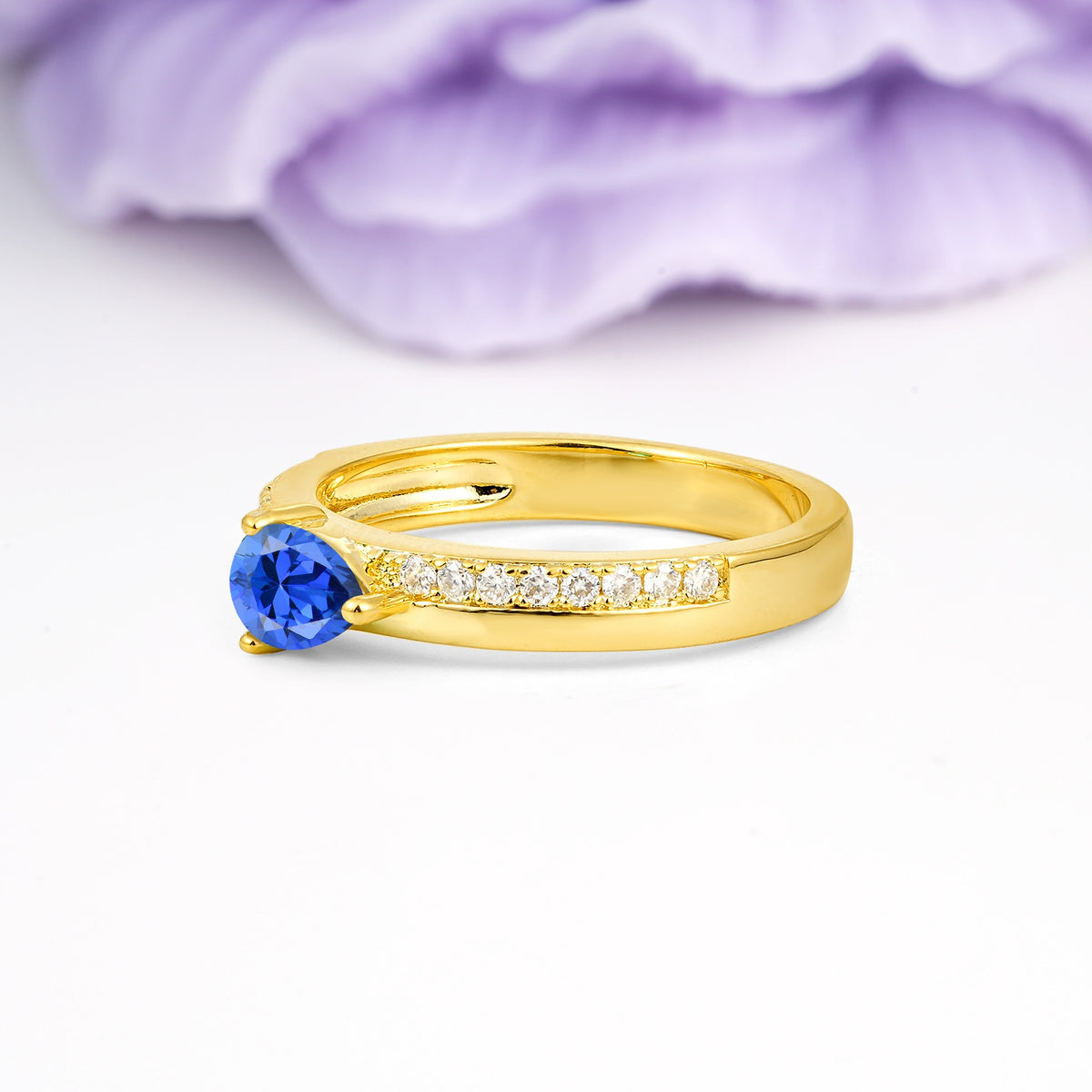 Classic 3-Prong Pear Cut Sapphire Engagement Ring - Additional view
