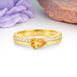 Classic 3-Prong Pear Cut Citrine Engagement Ring - Additional view