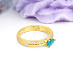 Classic 3-Prong Pear Cut Turquoise Engagement Ring - Additional view