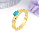 Classic 3-Prong Pear Cut Turquoise Engagement Ring - Additional view