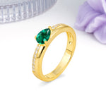 Classic 3-Prong Pear Cut Emerald Engagement Ring - Additional view