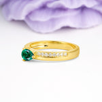 Classic 3-Prong Pear Cut Emerald Engagement Ring - Additional view