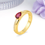 Classic 3-Prong Pear Cut Ruby Engagement Ring - Additional view