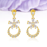 Luxe Prong?Set Pear?Cut Flower Moissanite Drop Earrings - Additional view