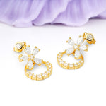 Luxe Prong?Set Pear?Cut Flower Moissanite Drop Earrings - Additional view