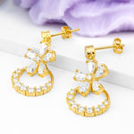 Luxe Prong?Set Pear?Cut Flower Moissanite Drop Earrings - Additional view
