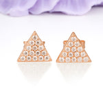 Modern Sharp?Edged Triangle Pave Moissanite Stud Earrings - Additional view