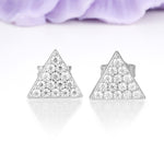 Modern Sharp?Edged Triangle Pave Moissanite Stud Earrings - Additional view