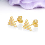 Modern Sharp?Edged Triangle Pave Moissanite Stud Earrings - Additional view