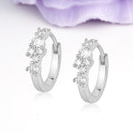 Scattered Cluster Pave Moissanite Huggie Hoop Earrings - Additional view