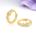 Scattered Cluster Pave Moissanite Huggie Hoop Earrings - Additional view