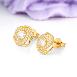 Intertwined Knot Halo Round Cut Moissanite Stud Earrings - Additional view
