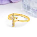 Unique Cross Design Moissanite Wedding Ring - Additional view