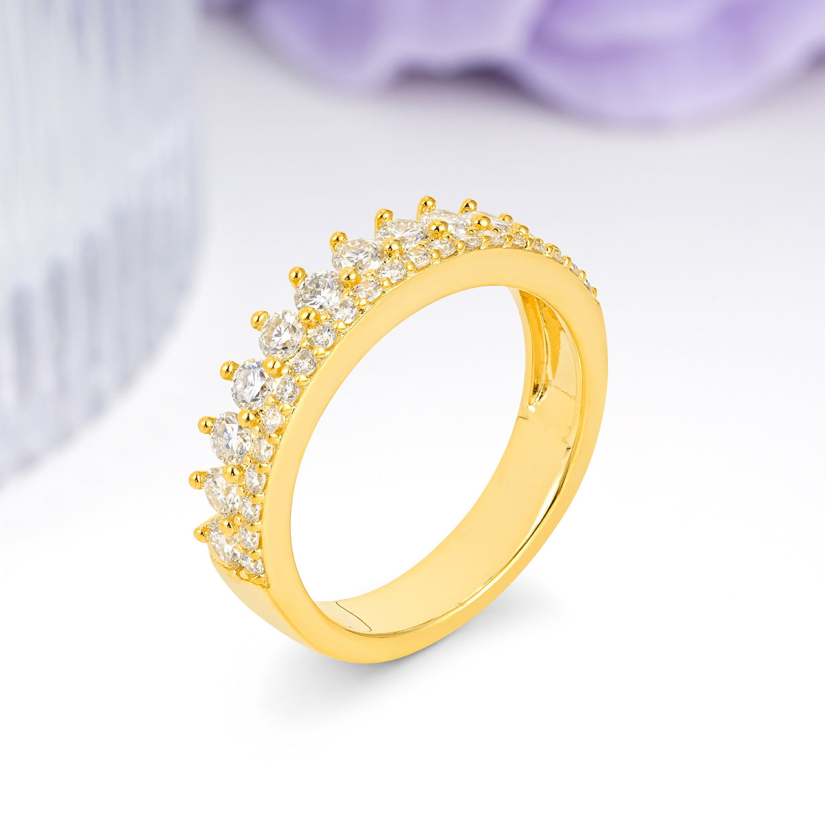 Unique and Luxurious Moissanite Wedding Ring - Additional view