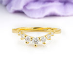 Classic Vintage Crown 3 Prong Round Cut Moissanite Wedding Ring - Additional view