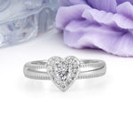 Classic Vintage 3 Prong Heart Cut Lab Diamond Engagement Ring - Additional view