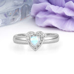 Classic Vintage 3 Prong Heart Cut Moonstone Engagement Ring - Additional view
