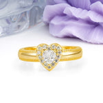 Classic Vintage 3 Prong Heart Cut Moissanite Engagement Ring - Additional view