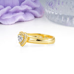 Classic Vintage 3 Prong Heart Cut Lab Diamond Engagement Ring - Additional view