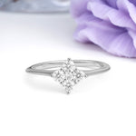 Classic Gift Four Leaf Clover Five Round Cut Moissanite Wedding Ring - Additional view