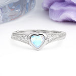 Classic & Minimalist Flush-Set Heart-Cut Moonstone Engagement Ring - Additional view