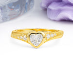 Classic & Minimalist Flush-Set Heart-Cut Moissanite Engagement Ring - Additional view