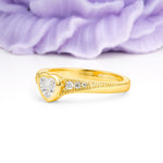 Classic & Minimalist Flush-Set Heart-Cut Moissanite Engagement Ring - Additional view