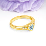 Classic & Minimalist Flush-Set Heart-Cut Aquamarine Engagement Ring - Additional view