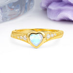 Classic & Minimalist Flush-Set Heart-Cut Moonstone Engagement Ring - Additional view