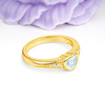 Classic & Minimalist Flush-Set Heart-Cut Moonstone Engagement Ring - Additional view