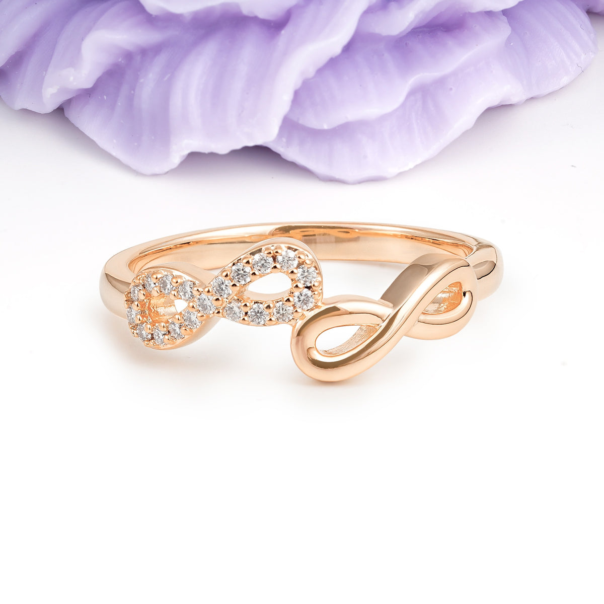 Unique Double Figure Eight Moissanite Wedding Ring - Additional view