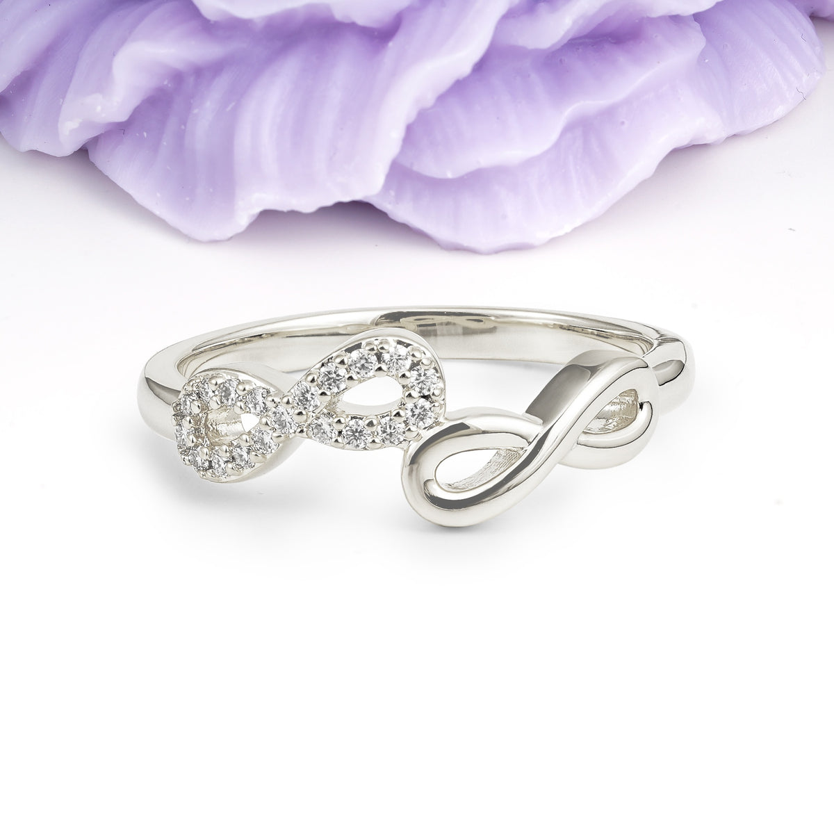 Unique Double Figure Eight Moissanite Wedding Ring - Additional view