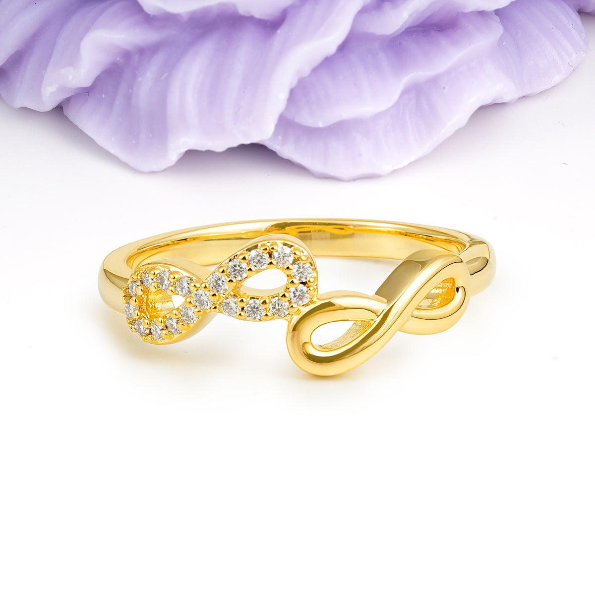 Unique Double Figure Eight Moissanite Wedding Ring - Additional view