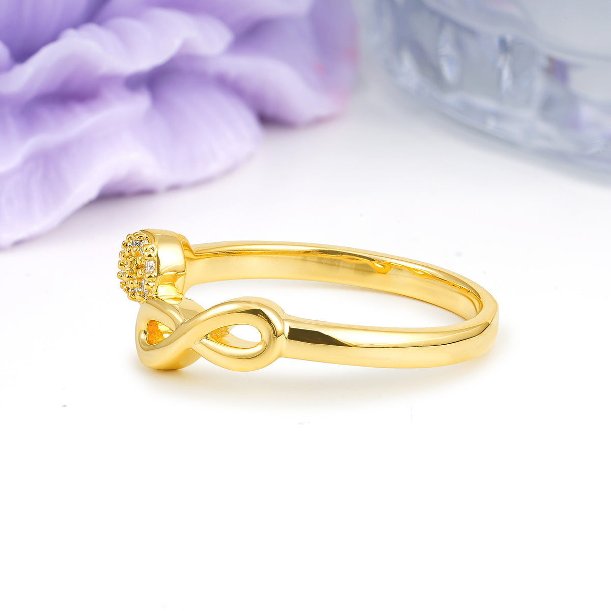 Unique Double Figure Eight Moissanite Wedding Ring - Additional view