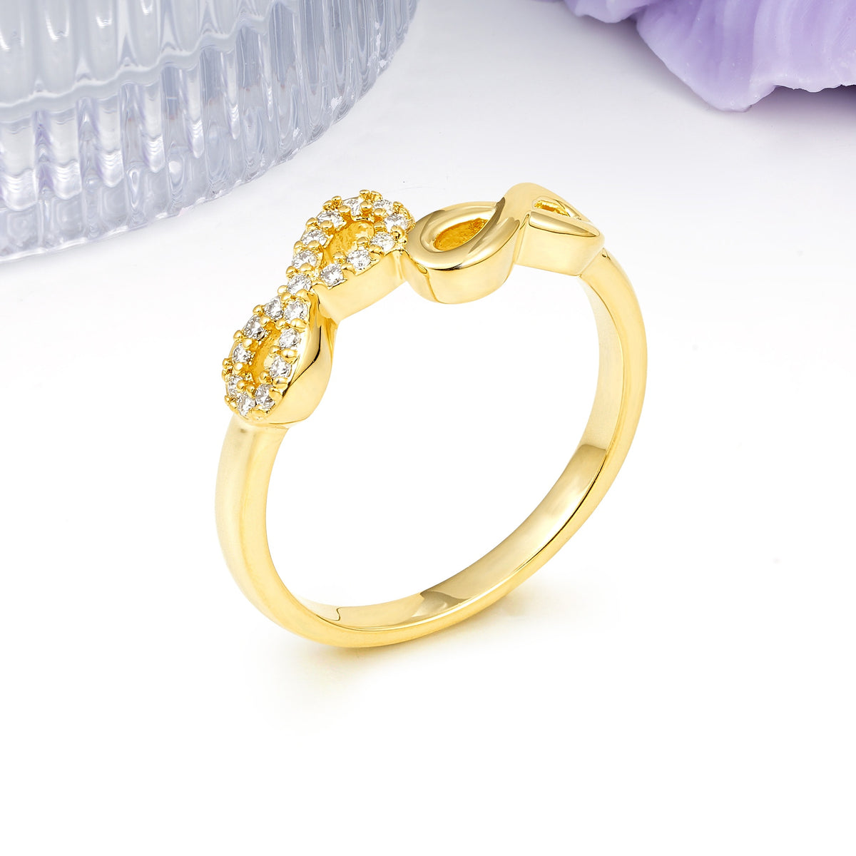 Unique Double Figure Eight Moissanite Wedding Ring - Additional view