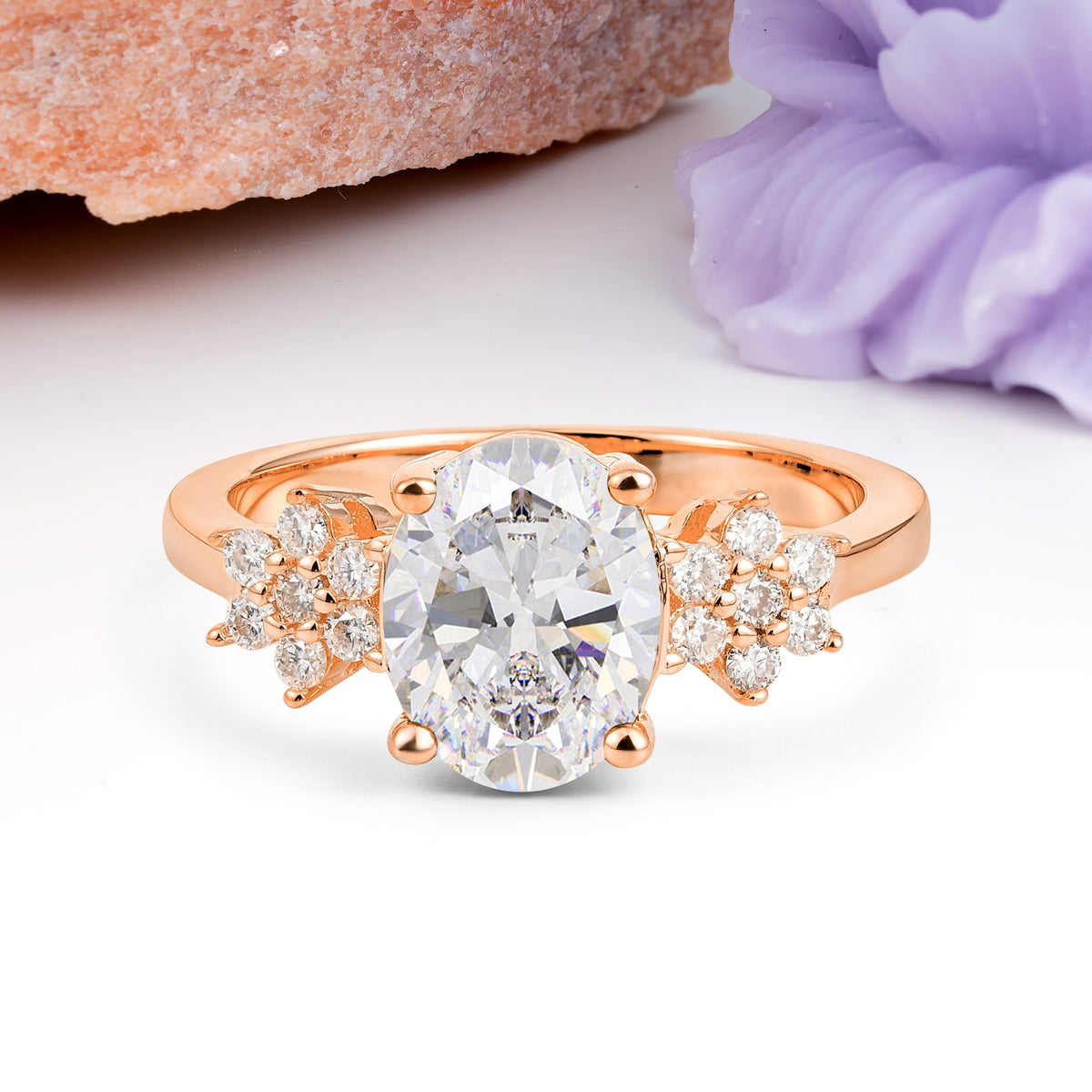 Luxurious Classic 4-Prong Oval Cut Moissanite Engagement Ring - Additional view