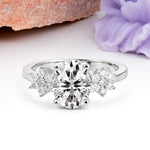 Luxurious Classic 4-Prong Oval Cut Lab Diamond Engagement Ring - Additional view