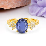 Luxurious Classic 4-Prong Oval Cut Tanzanite Engagement Ring - Additional view