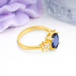 Luxurious Classic 4-Prong Oval Cut Tanzanite Engagement Ring - Additional view