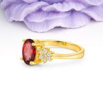 Luxurious Classic 4-Prong Oval Cut Garnet Engagement Ring - Additional view