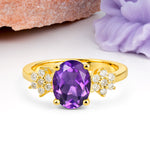 Luxurious Classic 4-Prong Oval Cut Amethyst Engagement Ring - Additional view