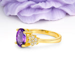 Luxurious Classic 4-Prong Oval Cut Amethyst Engagement Ring - Additional view