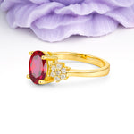 Luxurious Classic 4-Prong Oval Cut Ruby Engagement Ring - Additional view