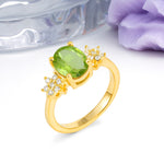 Luxurious Classic 4-Prong Oval Cut Peridot Engagement Ring - Additional view